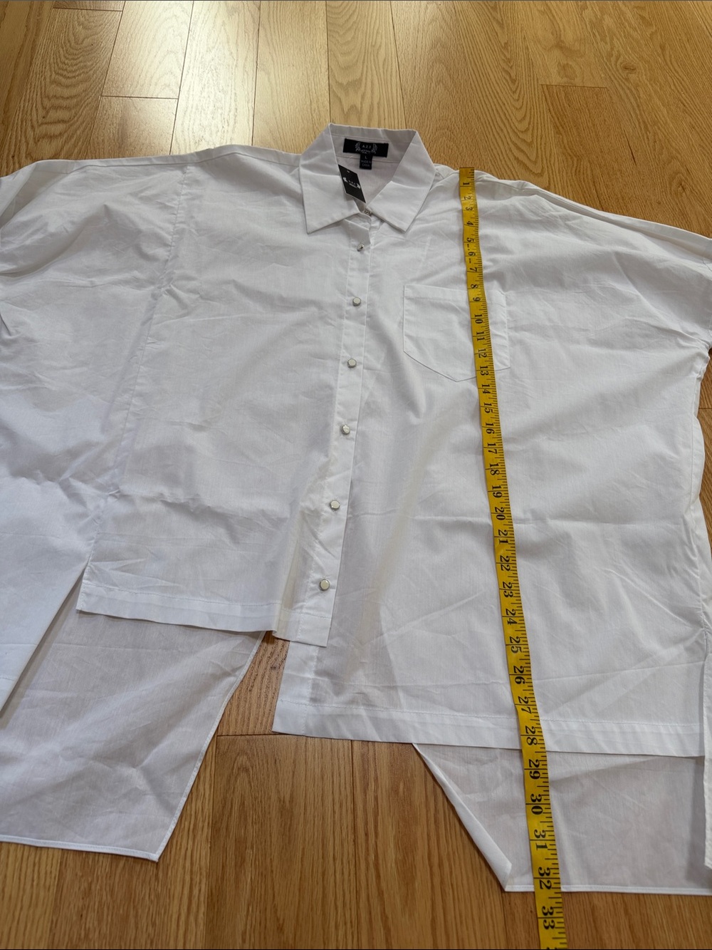 New! A.Z.I white large asymmetrical back crossover top. - Picture 8 of 10